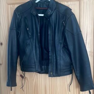 Black Leather Motorcycle Jacket and thinsulate liner